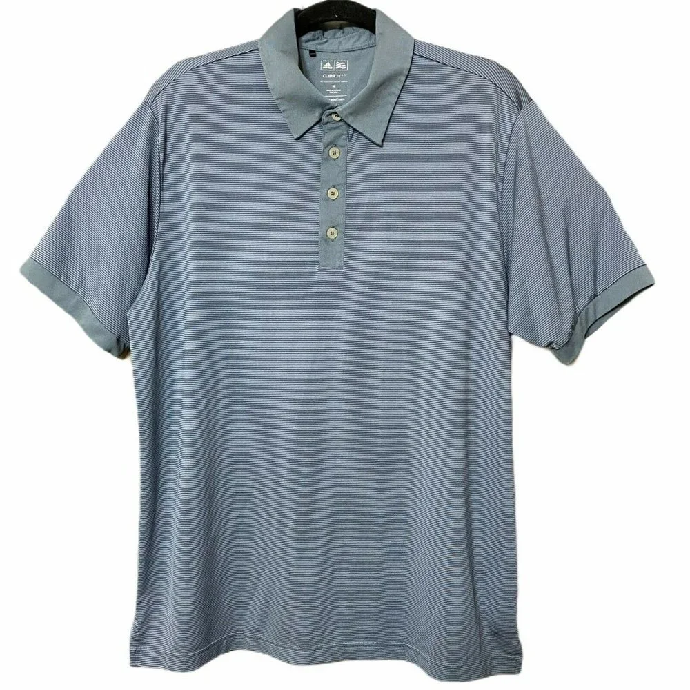 Adidas Climalite Golf Polo Shirt‎ Gray Striped MD
